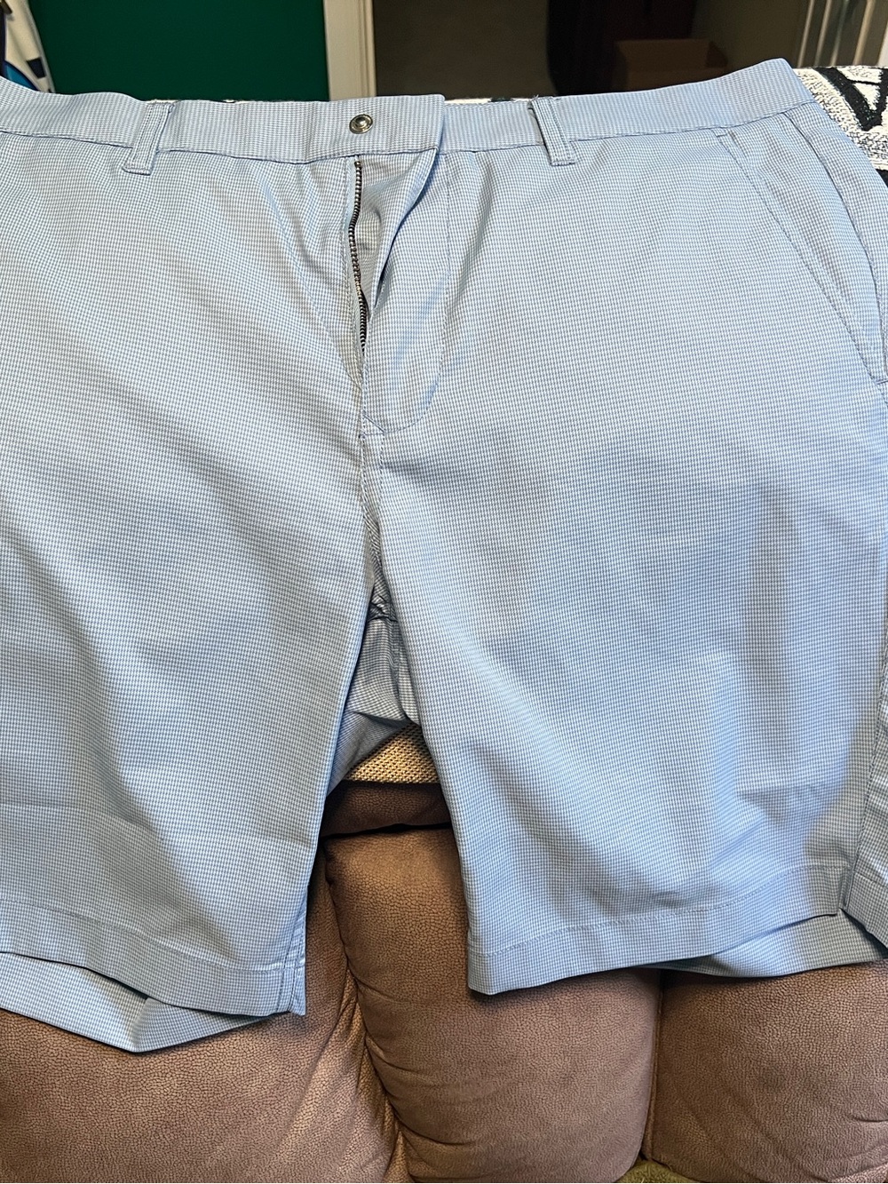 Bonobos Light Blue Houndstooth Flat-Front Performance Shorts